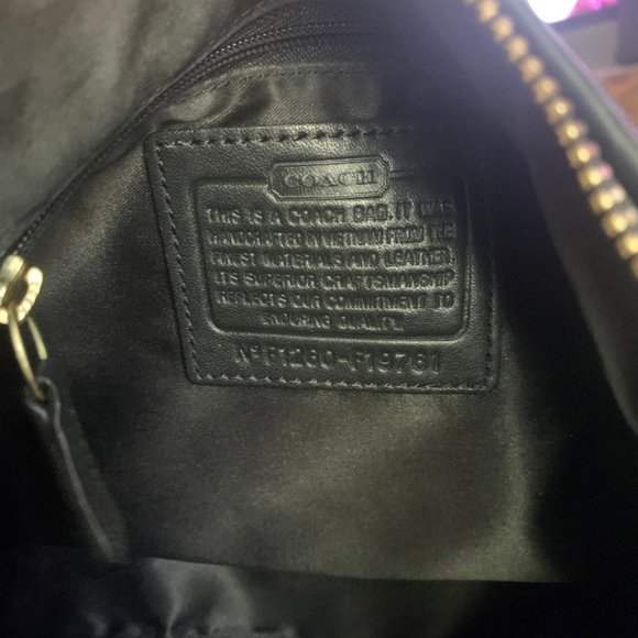 Coach Ashley Black Leather & Python Embossed Bag - Picture 9 of 9